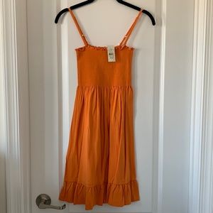 NWT LOFT Orange Empire Waist Ruffled Convertible Sundress Size XSP